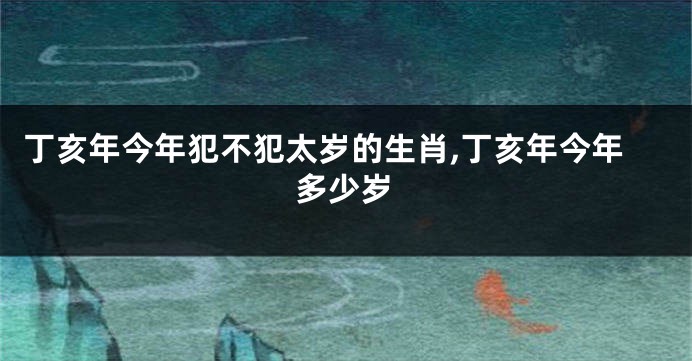 丁亥年今年犯不犯太岁的生肖,丁亥年今年多少岁
