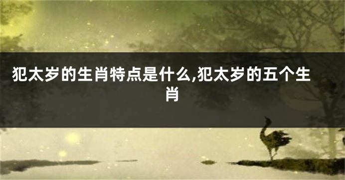 犯太岁的生肖特点是什么,犯太岁的五个生肖