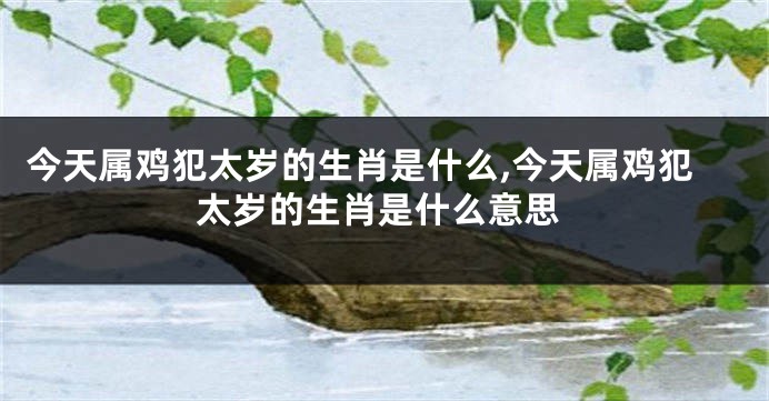 今天属鸡犯太岁的生肖是什么,今天属鸡犯太岁的生肖是什么意思