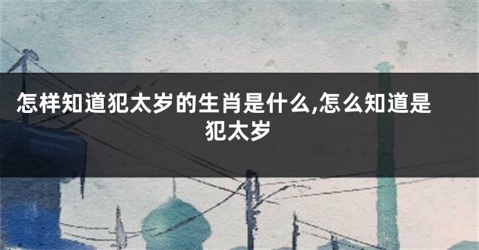怎样知道犯太岁的生肖是什么,怎么知道是犯太岁