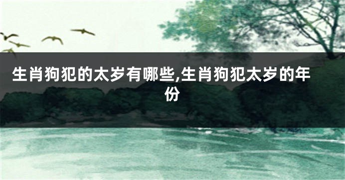 生肖狗犯的太岁有哪些,生肖狗犯太岁的年份