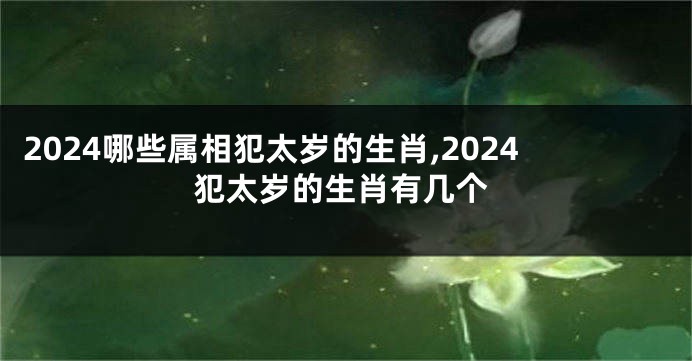 2024哪些属相犯太岁的生肖,2024犯太岁的生肖有几个