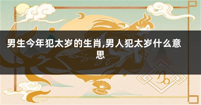 男生今年犯太岁的生肖,男人犯太岁什么意思