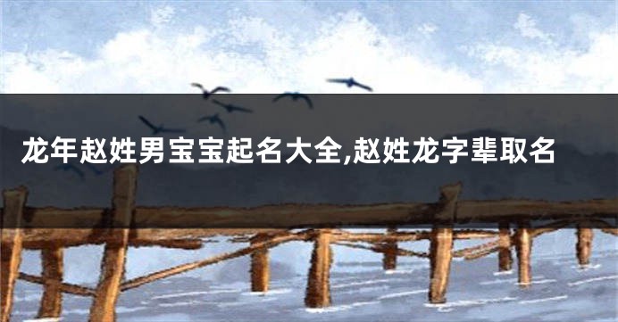 龙年赵姓男宝宝起名大全,赵姓龙字辈取名