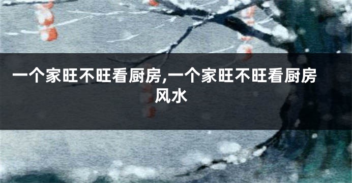 一个家旺不旺看厨房,一个家旺不旺看厨房 风水