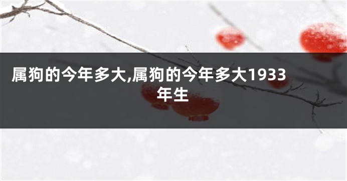 属狗的今年多大,属狗的今年多大1933年生
