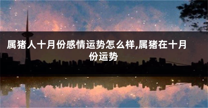 属猪人十月份感情运势怎么样,属猪在十月份运势