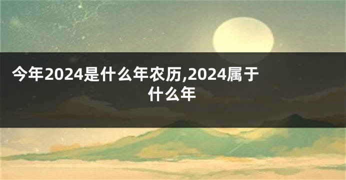 今年2024是什么年农历,2024属于什么年