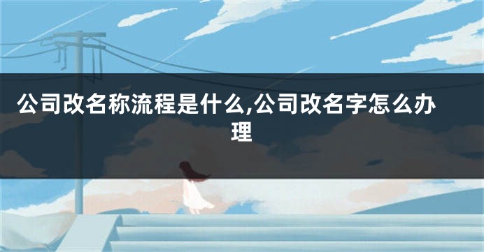 公司改名称流程是什么,公司改名字怎么办理