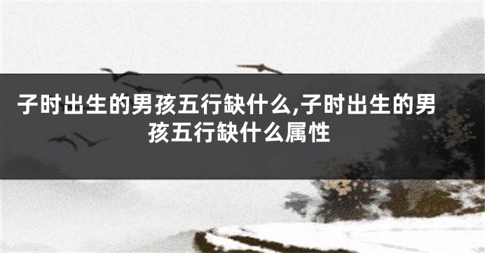 子时出生的男孩五行缺什么,子时出生的男孩五行缺什么属性