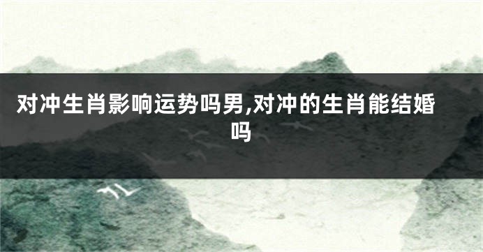 对冲生肖影响运势吗男,对冲的生肖能结婚吗