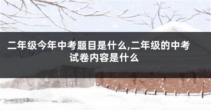 二年级今年中考题目是什么,二年级的中考试卷内容是什么
