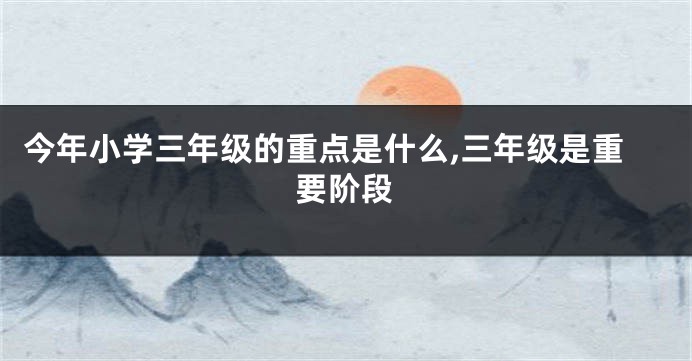 今年小学三年级的重点是什么,三年级是重要阶段