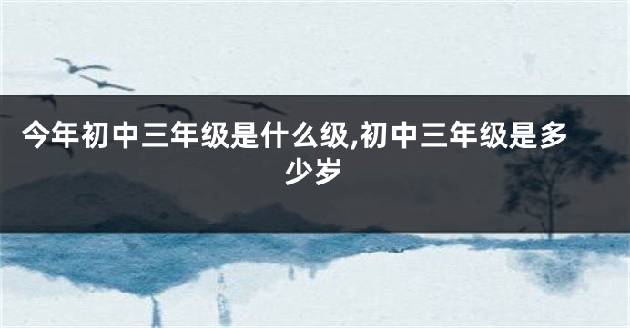 今年初中三年级是什么级,初中三年级是多少岁