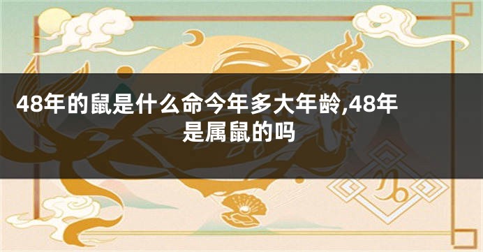 48年的鼠是什么命今年多大年龄,48年是属鼠的吗