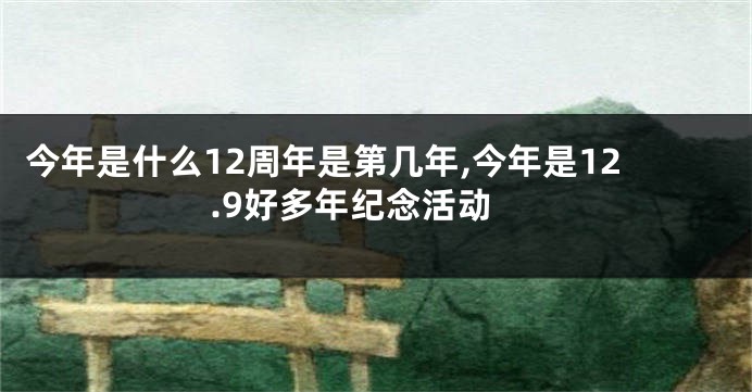 今年是什么12周年是第几年,今年是12.9好多年纪念活动
