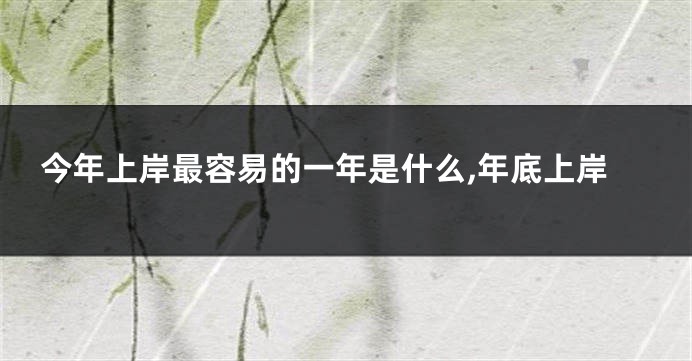今年上岸最容易的一年是什么,年底上岸