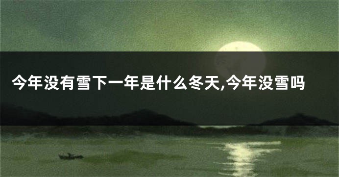 今年没有雪下一年是什么冬天,今年没雪吗