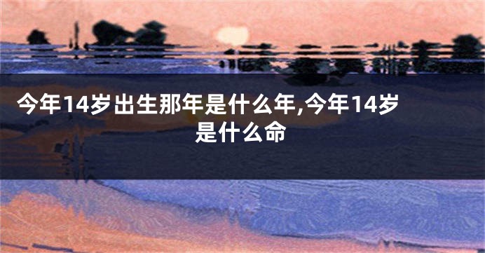 今年14岁出生那年是什么年,今年14岁是什么命