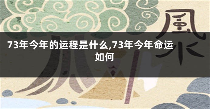 73年今年的运程是什么,73年今年命运如何