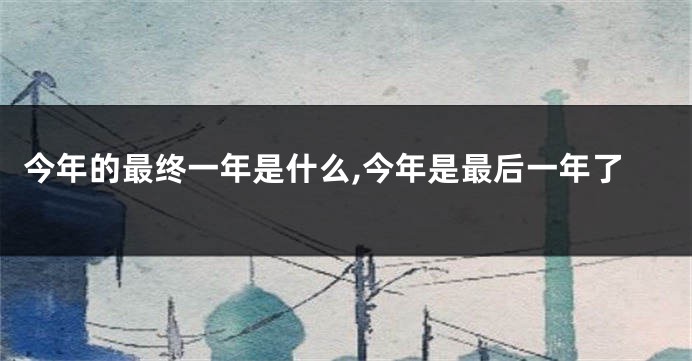 今年的最终一年是什么,今年是最后一年了