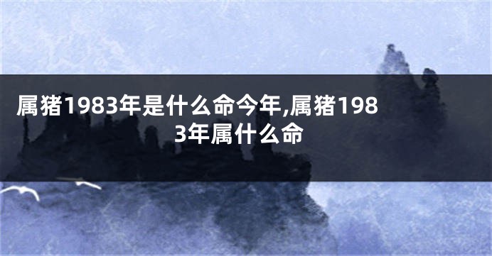 属猪1983年是什么命今年,属猪1983年属什么命