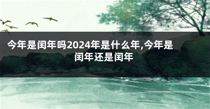 今年是闰年吗2024年是什么年,今年是闰年还是闰年
