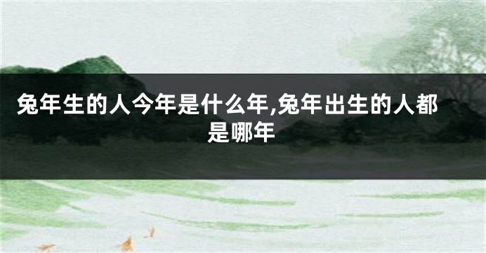 兔年生的人今年是什么年,兔年出生的人都是哪年