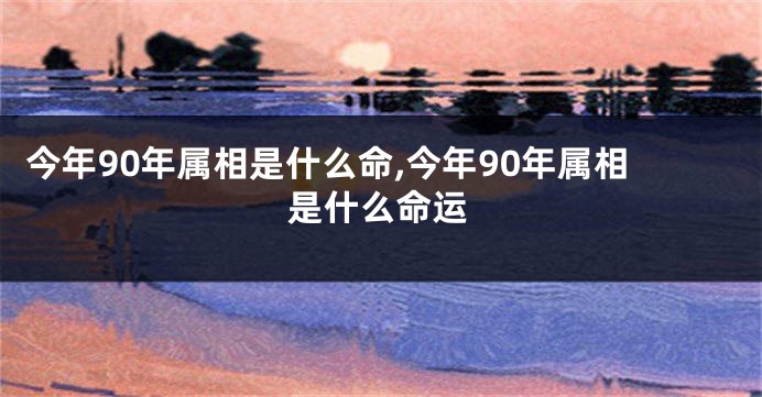 今年90年属相是什么命,今年90年属相是什么命运