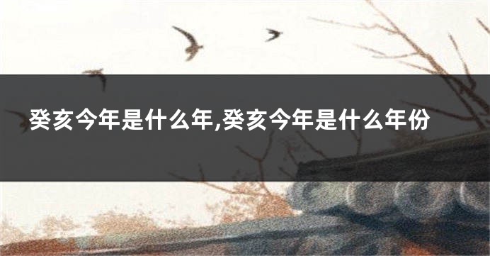 癸亥今年是什么年,癸亥今年是什么年份