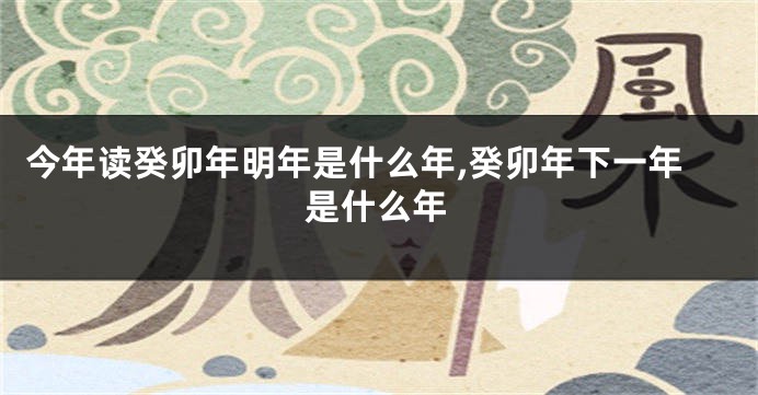 今年读癸卯年明年是什么年,癸卯年下一年是什么年