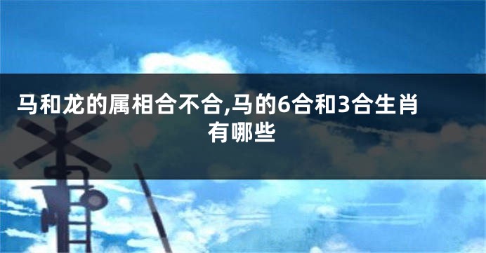 马和龙的属相合不合,马的6合和3合生肖有哪些