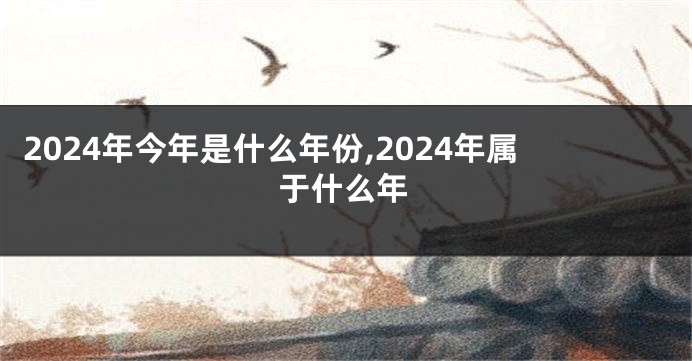 2024年今年是什么年份,2024年属于什么年
