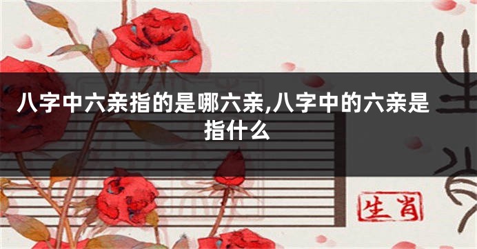 八字中六亲指的是哪六亲,八字中的六亲是指什么