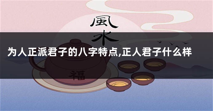 为人正派君子的八字特点,正人君子什么样