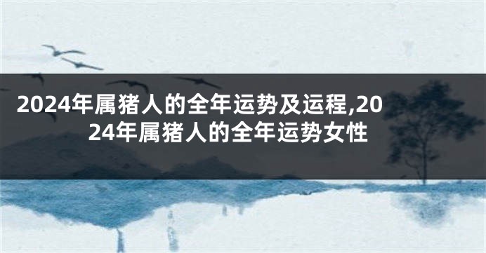2024年属猪人的全年运势及运程,2024年属猪人的全年运势女性