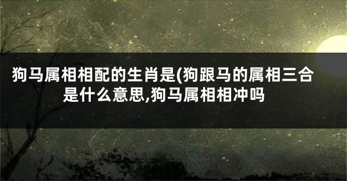 狗马属相相配的生肖是(狗跟马的属相三合是什么意思,狗马属相相冲吗