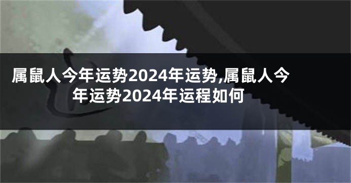 属鼠人今年运势2024年运势,属鼠人今年运势2024年运程如何