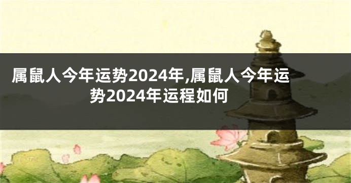 属鼠人今年运势2024年,属鼠人今年运势2024年运程如何