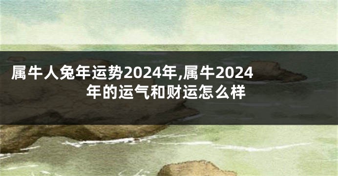 属牛人兔年运势2024年,属牛2024年的运气和财运怎么样