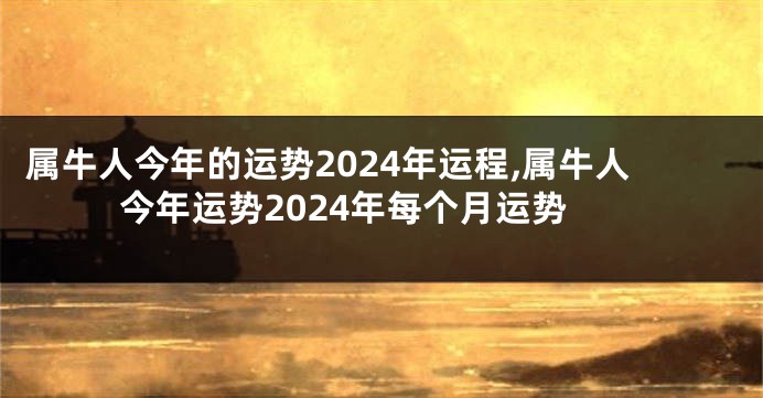 属牛人今年的运势2024年运程,属牛人今年运势2024年每个月运势