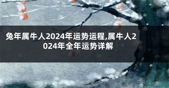 兔年属牛人2024年运势运程,属牛人2024年全年运势详解