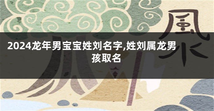 2024龙年男宝宝姓刘名字,姓刘属龙男孩取名
