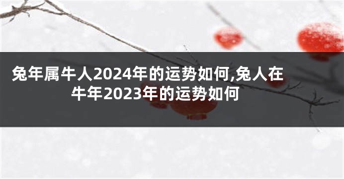兔年属牛人2024年的运势如何,兔人在牛年2023年的运势如何