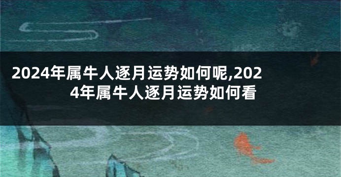 2024年属牛人逐月运势如何呢,2024年属牛人逐月运势如何看