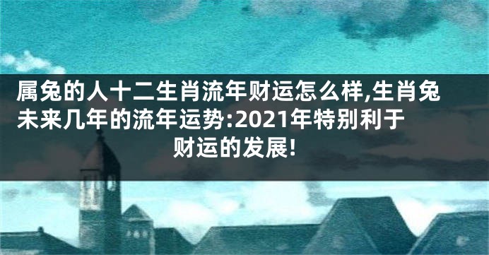 属兔的人十二生肖流年财运怎么样,生肖兔未来几年的流年运势:2021年特别利于财运的发展!