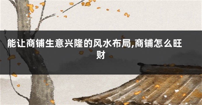能让商铺生意兴隆的风水布局,商铺怎么旺财