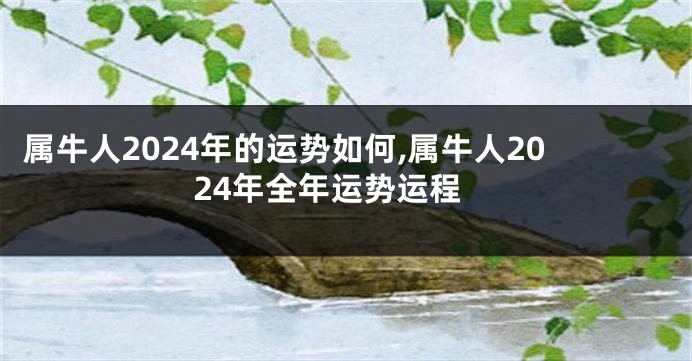 属牛人2024年的运势如何,属牛人2024年全年运势运程