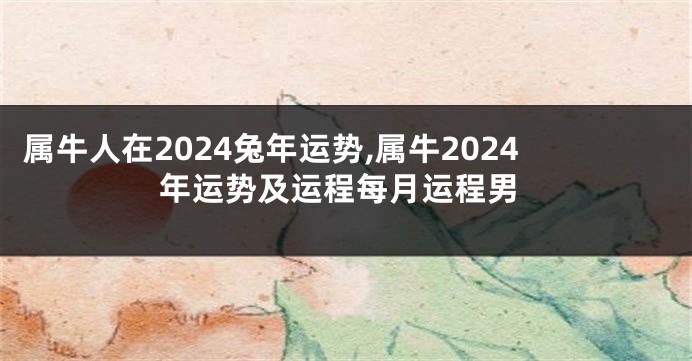 属牛人在2024兔年运势,属牛2024年运势及运程每月运程男