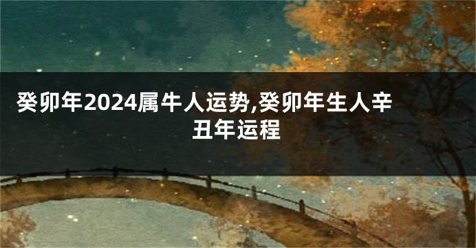 癸卯年2024属牛人运势,癸卯年生人辛丑年运程